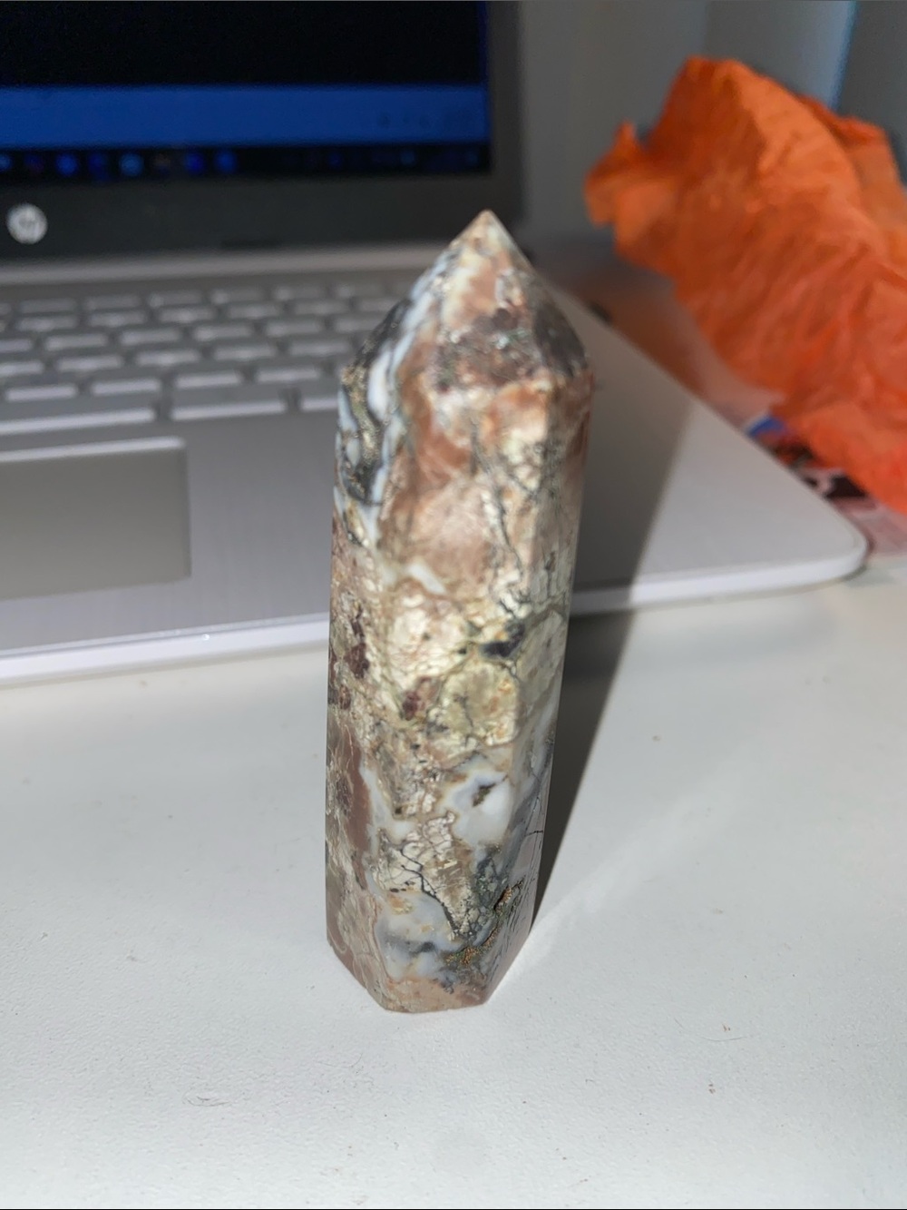 Polished Multi-Tone Jasper Crystal Point - Brown and Cream